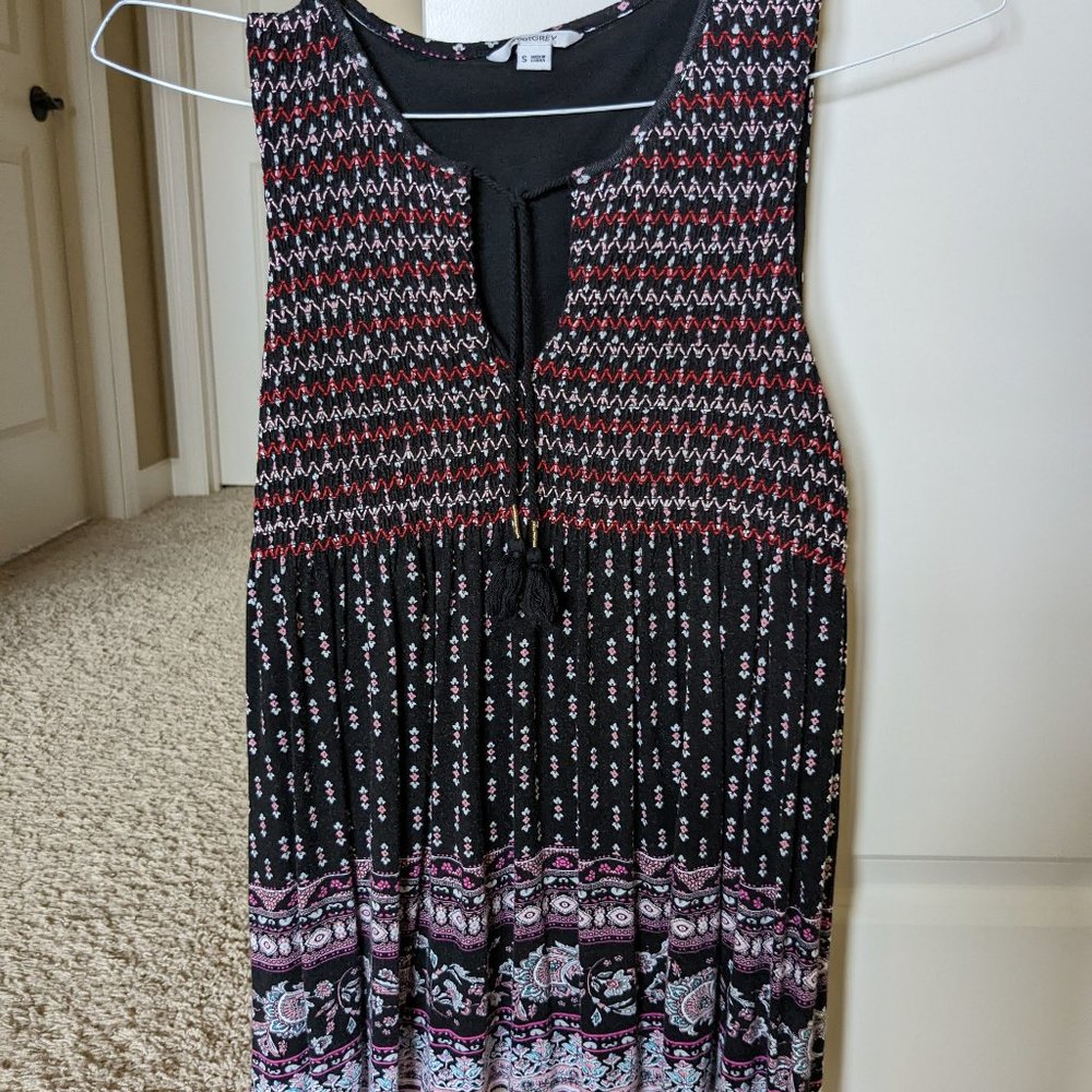 Sweet Grey Cammi Smocked Split Neck Knit Top